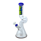 AFM Glass 12" Beaker Wave Full Color Glass Water Pipe